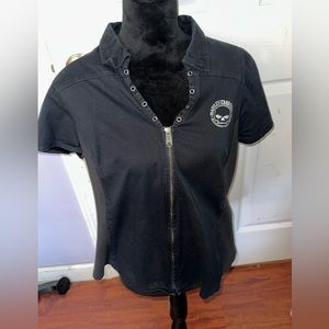 Harley Davidson zip up shirt
